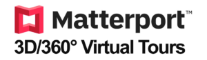 The logo for matterport 3d / 360 ° virtual tours
