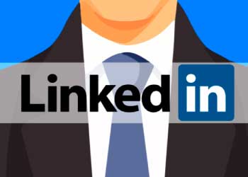 LinkedIn graphic with a person in a suit 