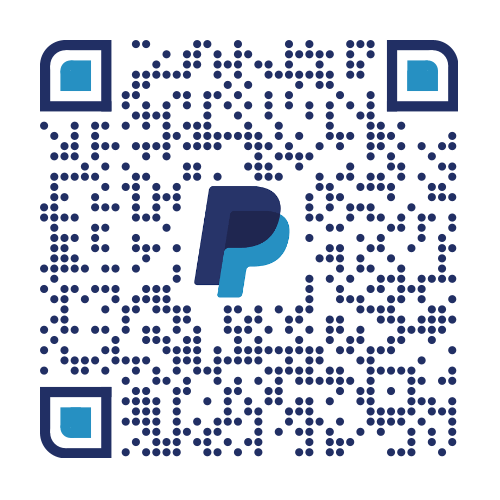 QR code featuring PayPal logo.