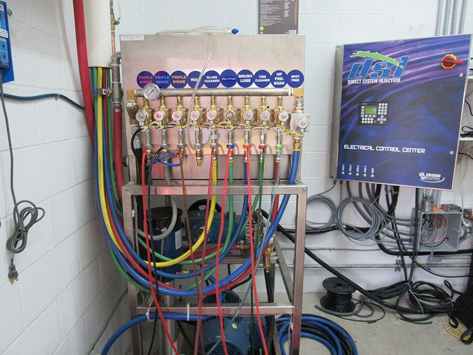 A bunch of wires are connected to a box that says ' flex ' on it