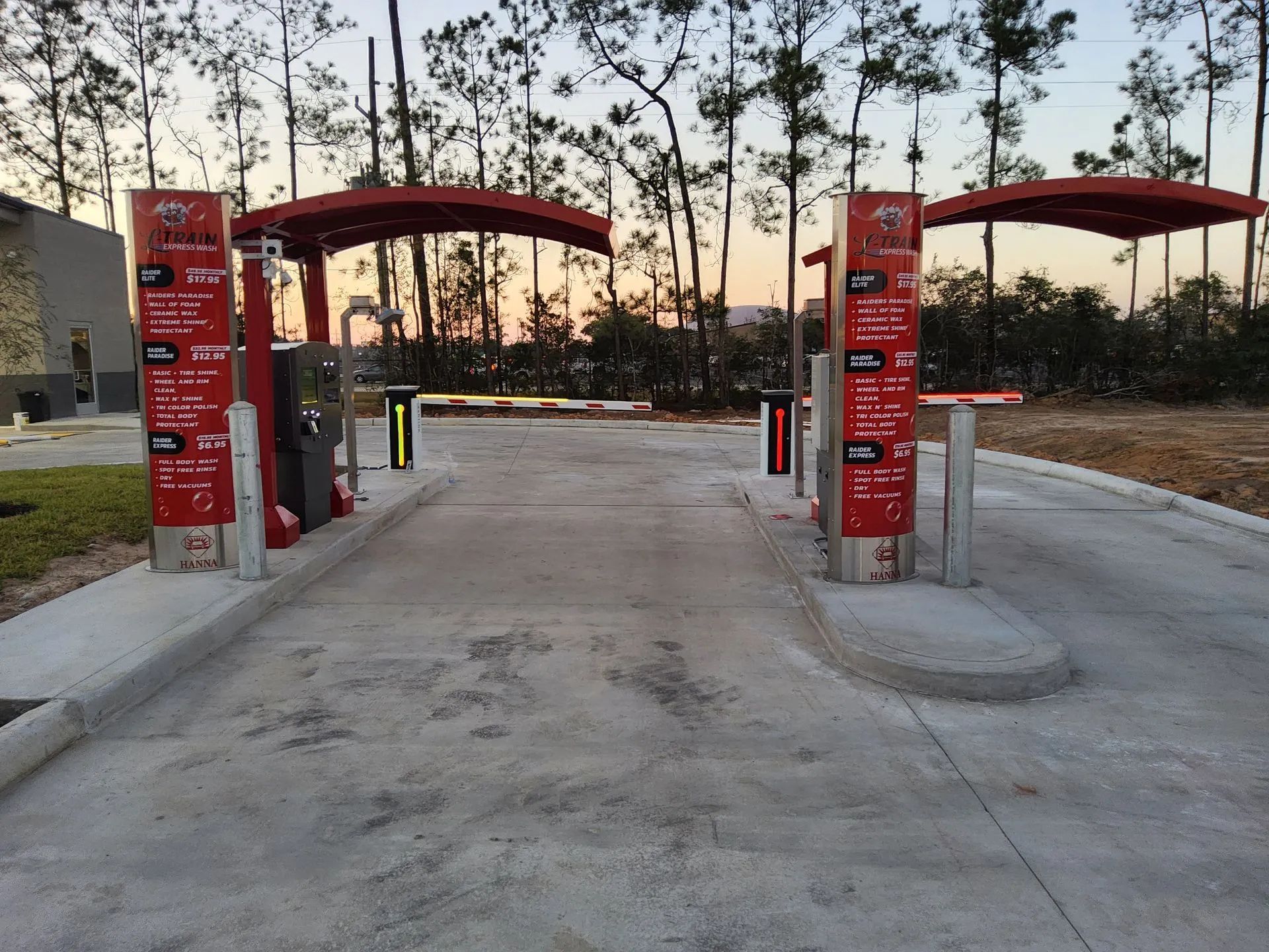 A parking lot with a sign that says ' valet ' on it