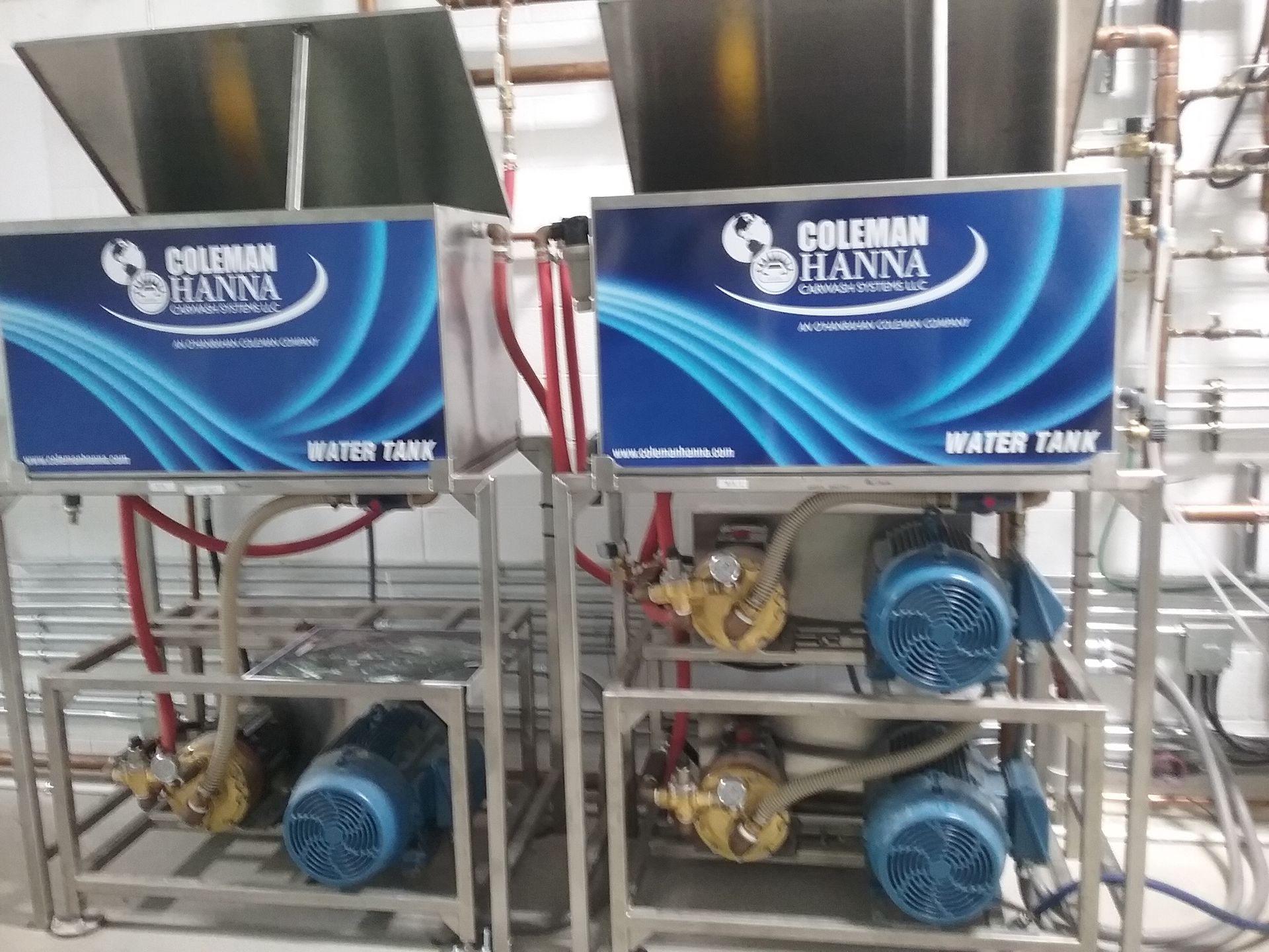 Two Coleman Hanna water tank systems in a facility. 