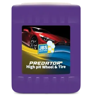 Purple container of Predator High pH Wheel & Tire cleaner with a sports car on the label.
