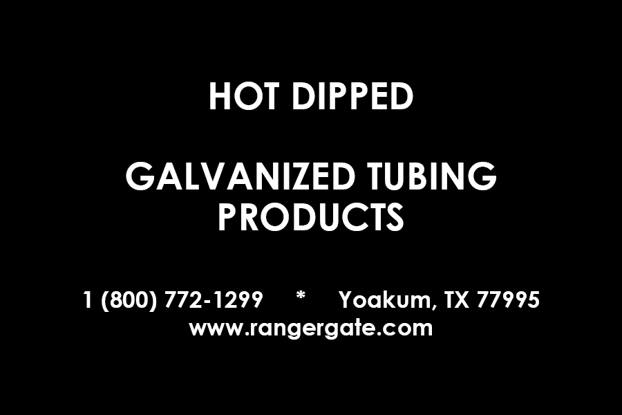 A black background with white text that says hot dipped galvanized tubing products