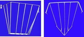 Two pictures of a wire fence on a blue background.