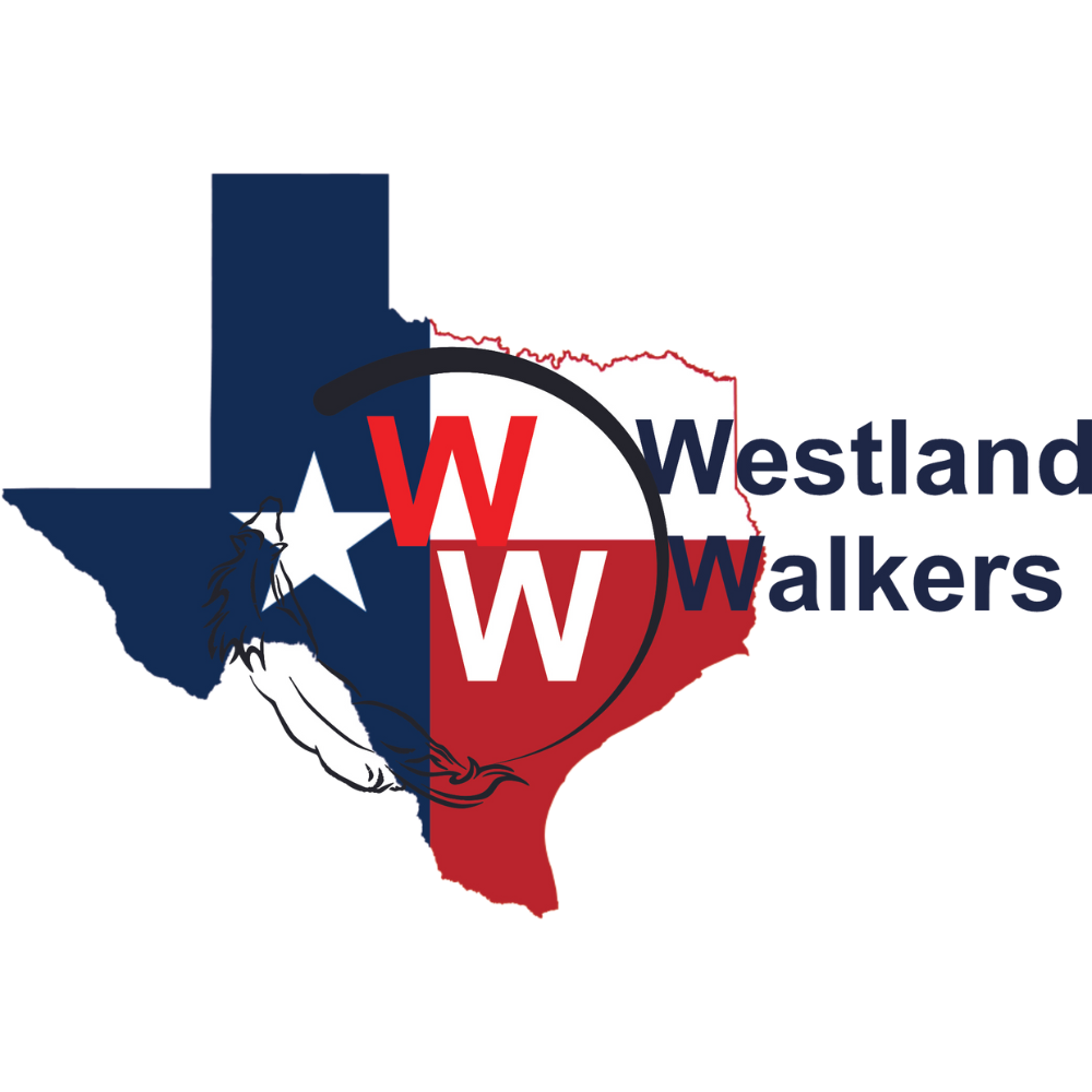 A logo for westland walkers with a map of texas
