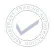 Pale gray circular seal with a checkmark and the words “Refrigerant Trading Authorization” around it