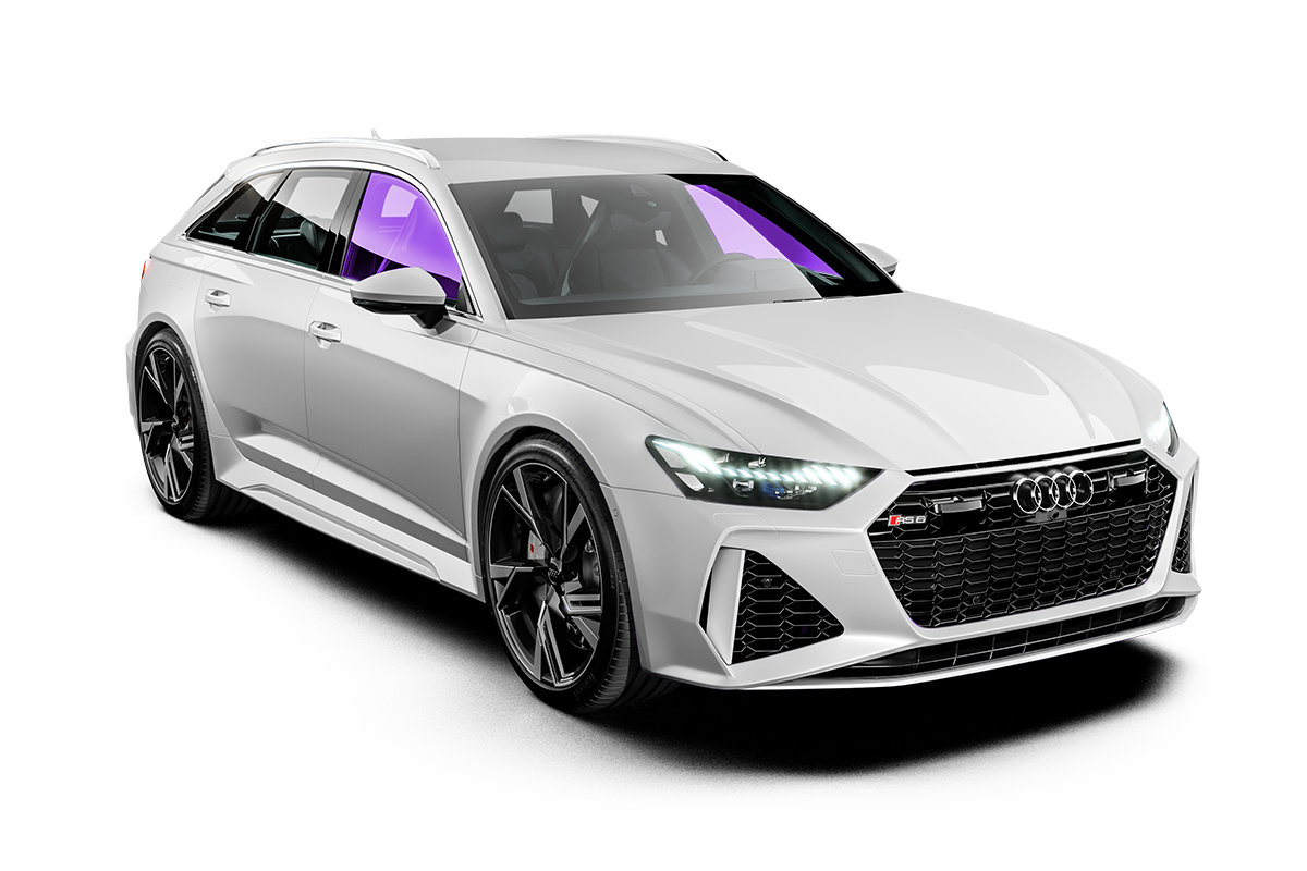 A white audi rs6 is shown on a white background.