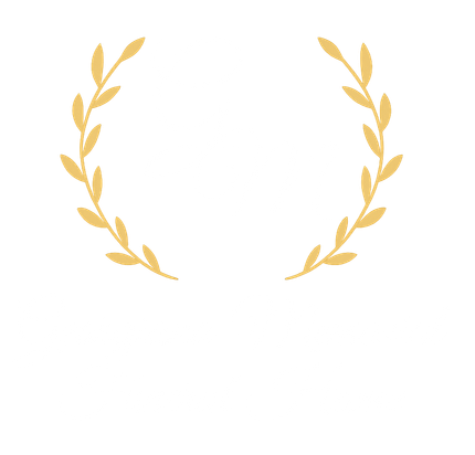 Gold laurel wreath outline on a white background