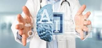 Doctor holding a brain with 