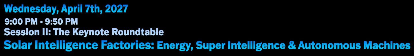 The Welcoming Keynote Roundtable: Energy, Intelligence, Telecom & Compute — The Engine of the 21st Century