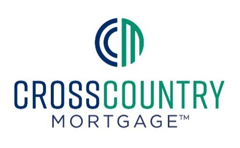 The logo for cross country mortgage is blue and green.