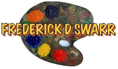 A painting palette with the name frederick d swarr on it
