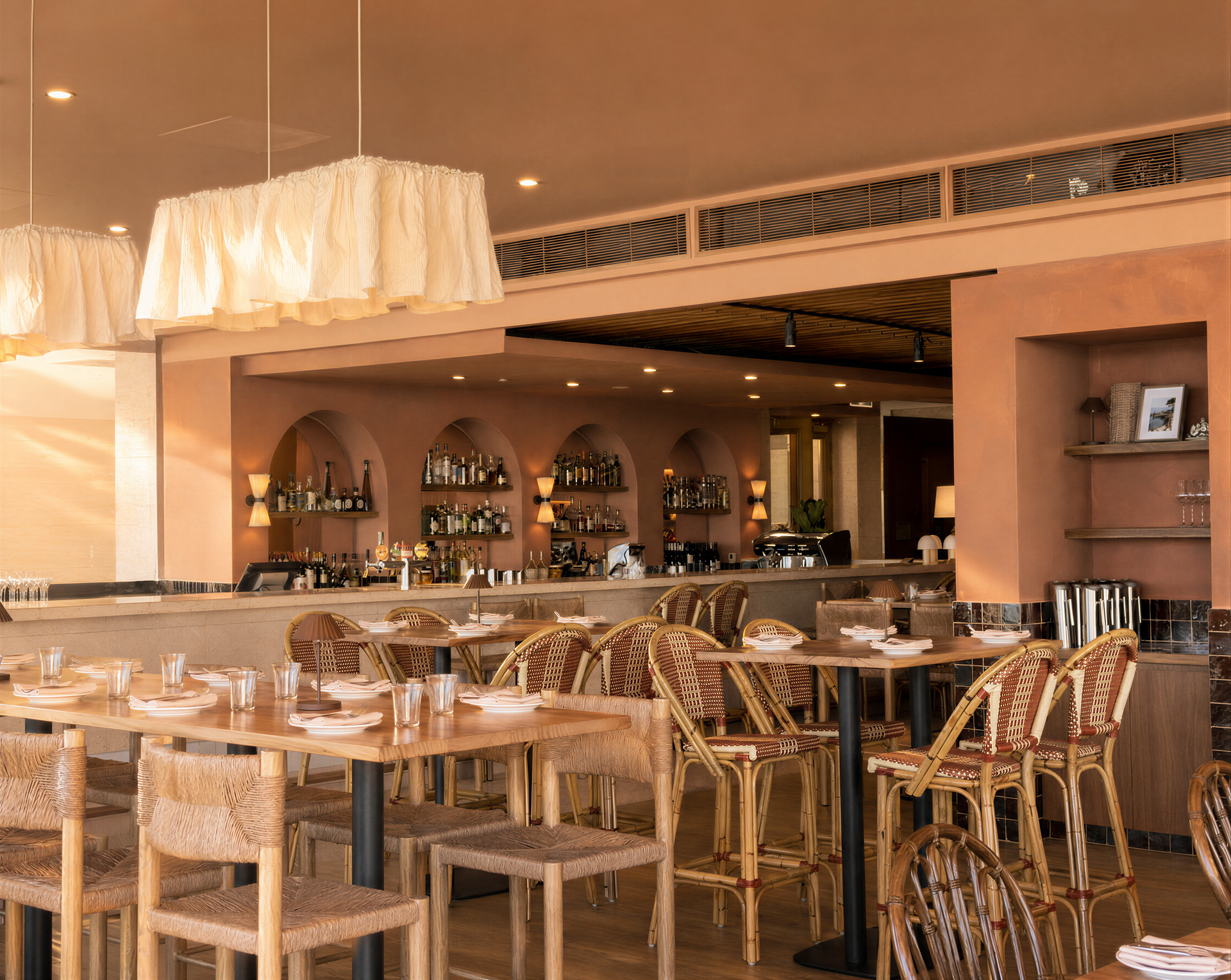 Empty Upscale Restaurant Interior — Construction Services in Southport, QLD