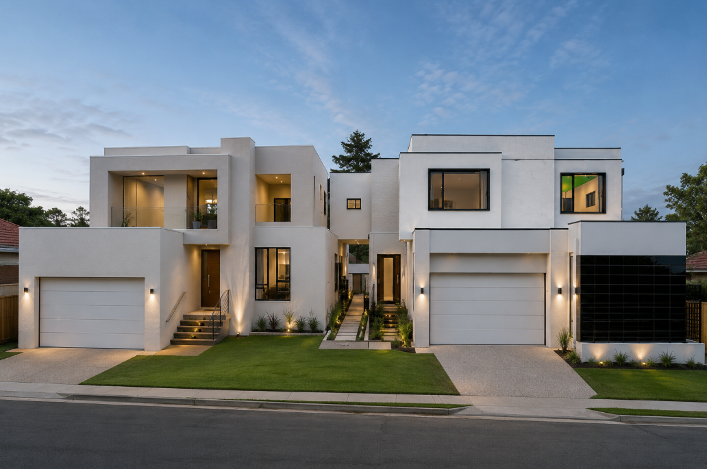 Modern Two-story White House With Garage — Construction Services in Southport, QLD