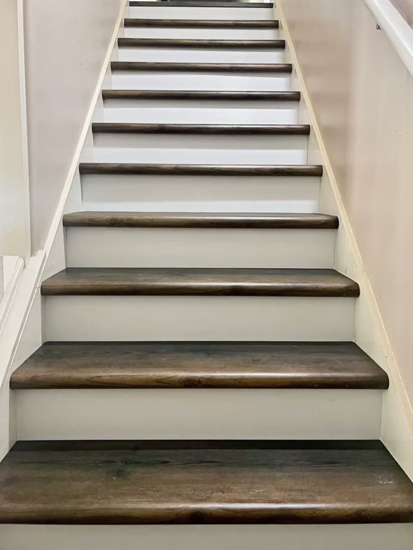 Luxury Vinyl Stair Treads Installed by Martin's Master Flooring