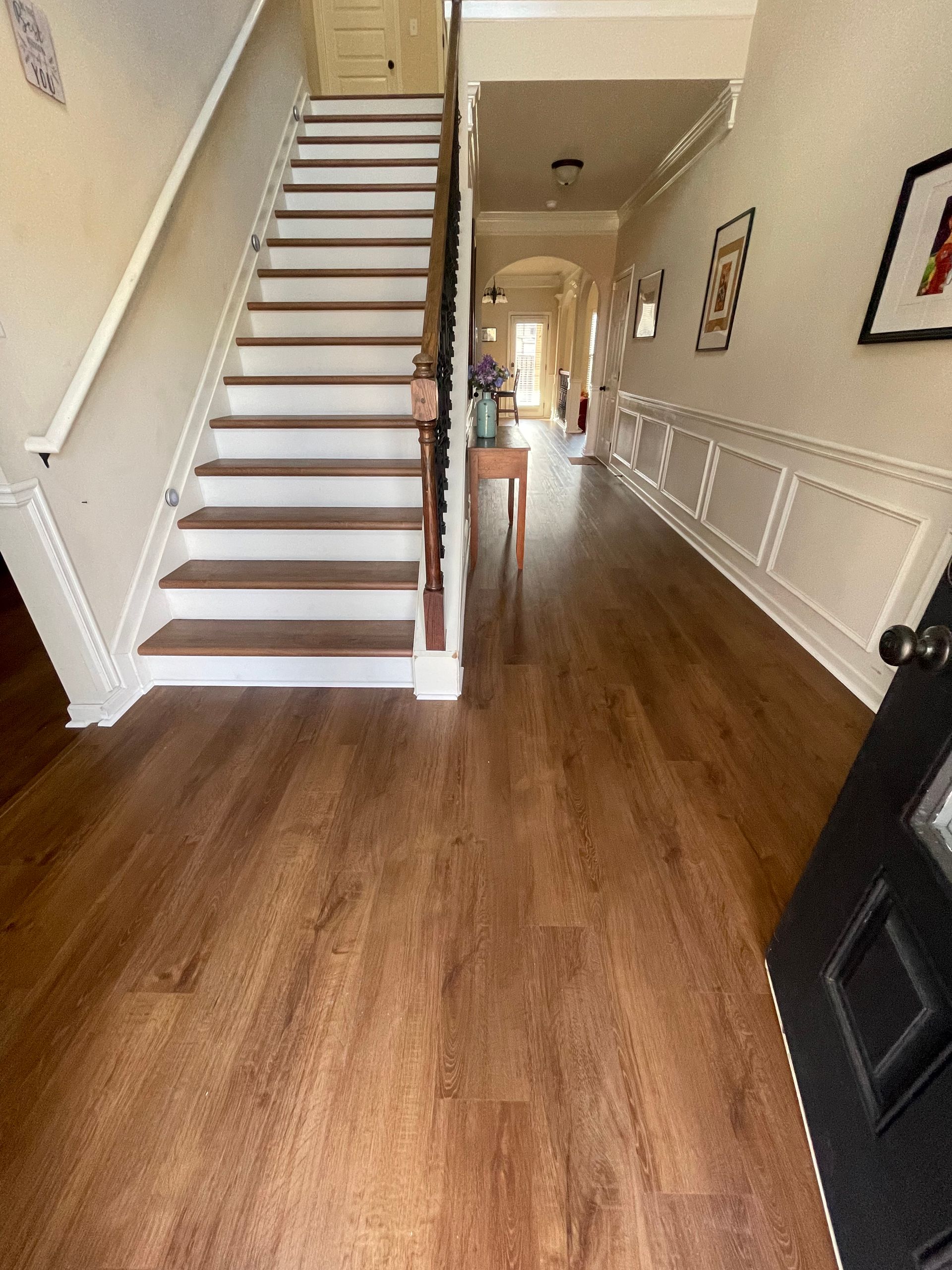 Luxury Vinyl Stair Treads Installed by Martin's Master Flooring