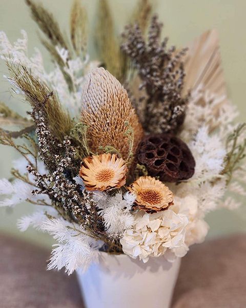 An Arrangement of Earthy-coloured Dried Flowers — Ivy Lane Flowers & Gifts in Birtinya, QLD