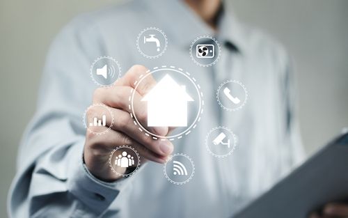Man pointing at screen