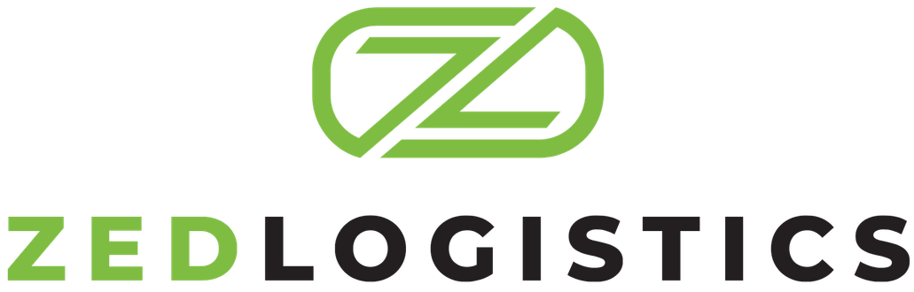 Zed Logistics logo with green stylized “Z” icon and green-black company name on white background