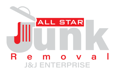A logo for all star junk removal j & j enterprise
