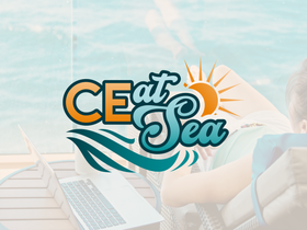 a person is sitting on a dock using a laptop computer .