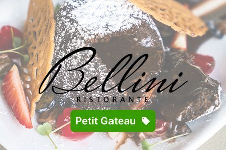 Promoção do Bellini Ristorante: Carré de cordeiro com massa, com oferta de 15% de desconto.