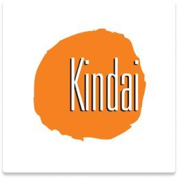 Logotipo circular laranja com texto 