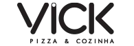 Logotipo da VICK com a inscrição “Pizza & Cozinha” em texto preto sobre fundo branco.