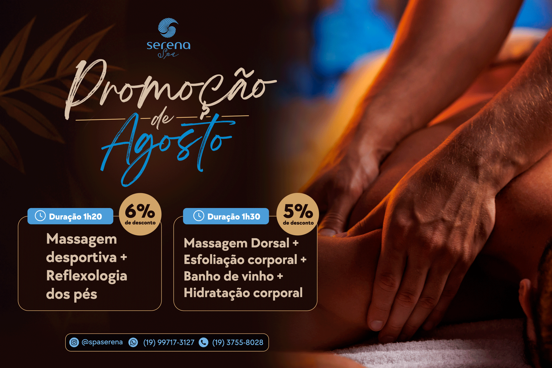 Promoção Serena Spa - Massagem de velas