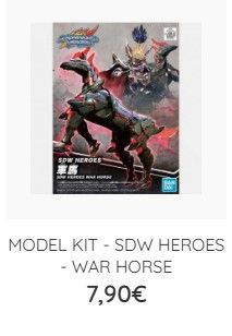 Illustrazione della scatola del kit di modellismo SDW Heroes War Horse, con personaggi fantasy in armatura e prezzo 7,90€.
