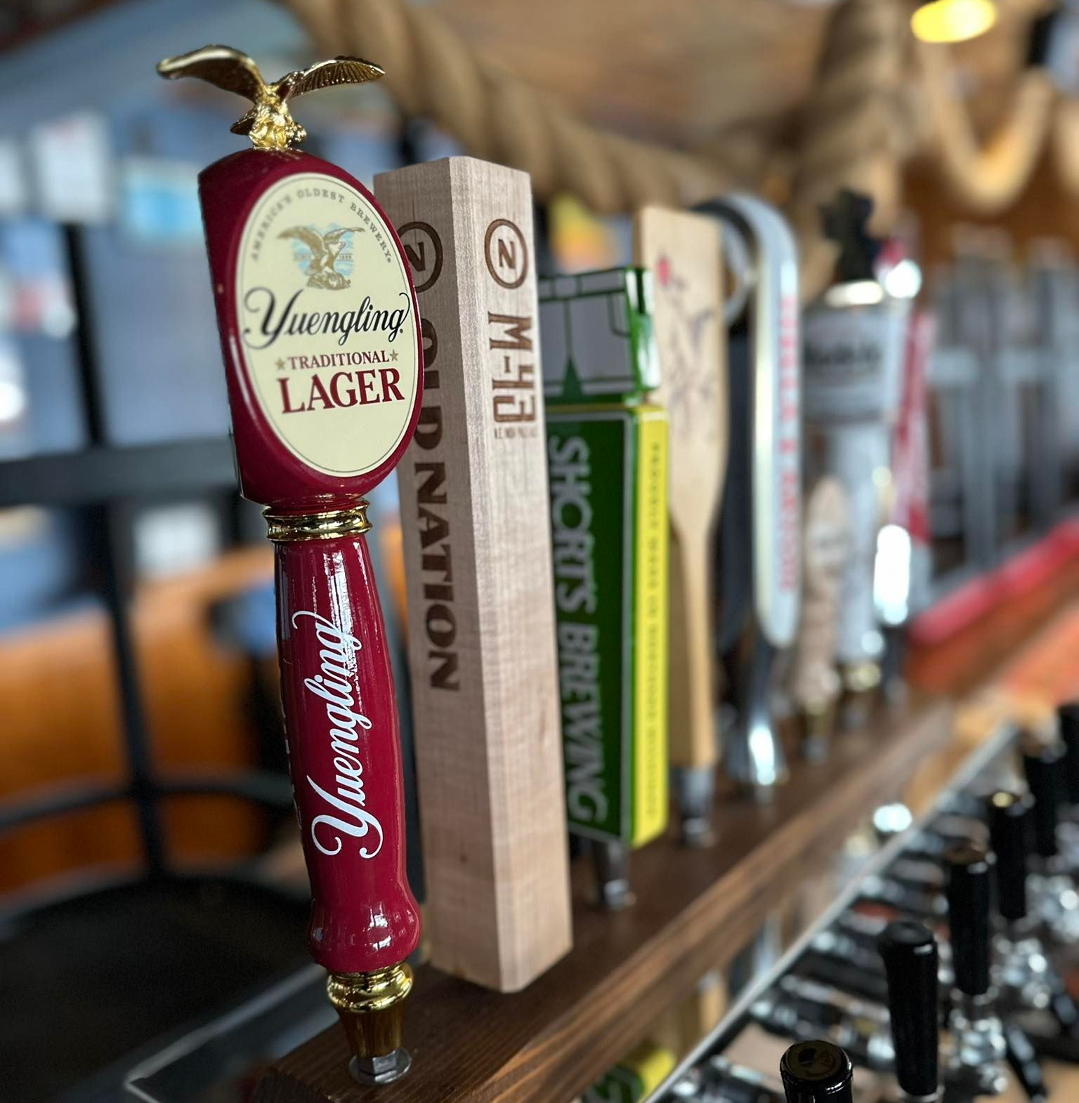 Beer taps at a bar