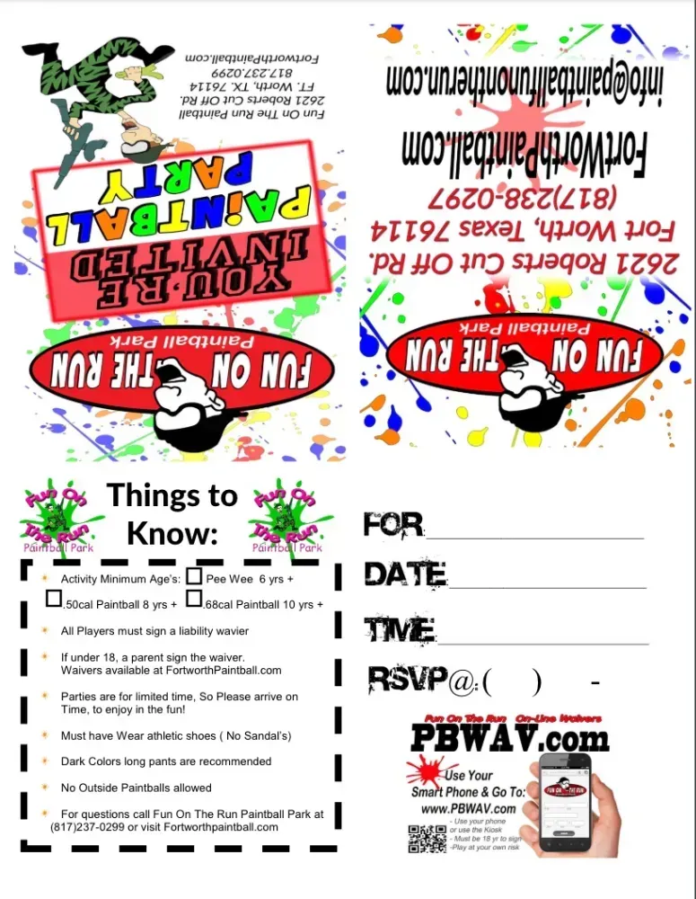 Paintball Party Invitation Preview