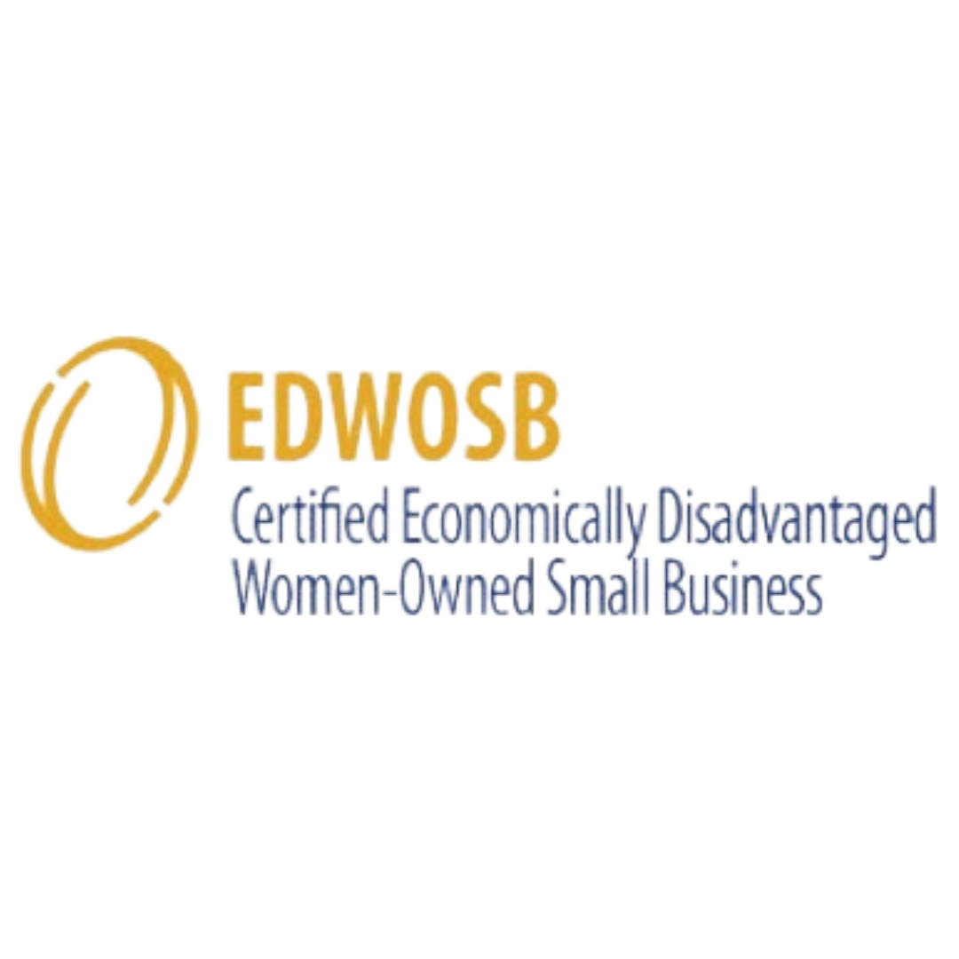 EDWOSB logo in gold and gray, reading “Certified Economically Disadvantaged Women-Owned Small Business”