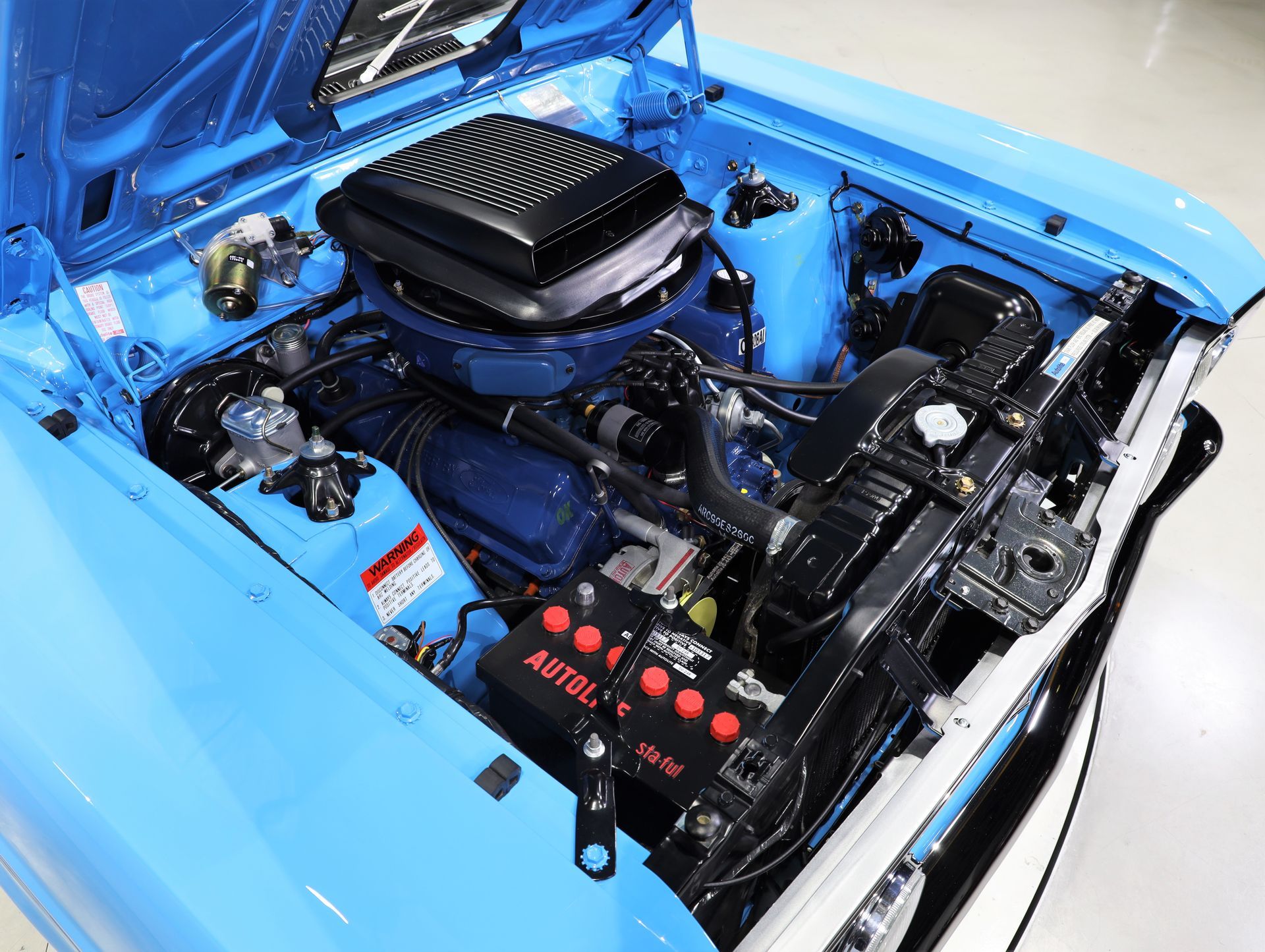 A Purple Car With Its Hood Open — Professional Falcon GT Restorations in Sydney, NSW