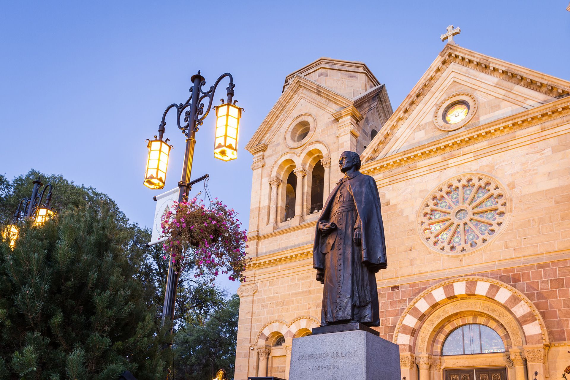 view of the Basilica of St Francis in Santa Fe, New Mexico