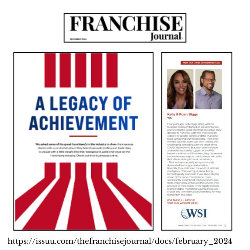 A legacy of achievement article from franchise journal featuring Kelly and Roan Biggs