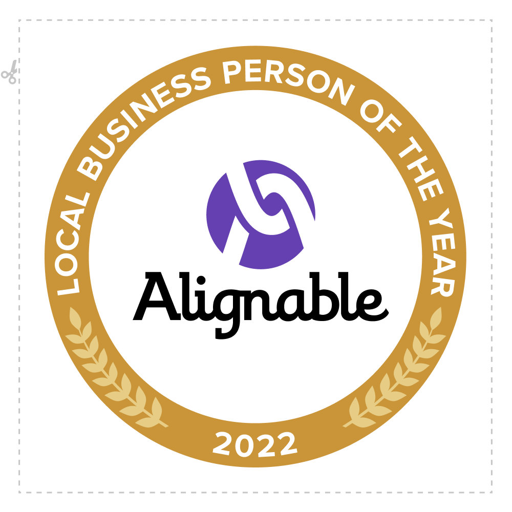 A logo for alignable local business person of the year