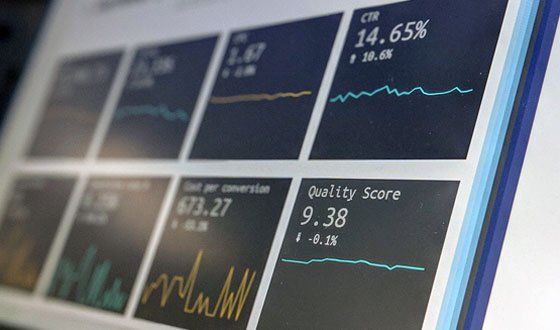 Dashboard displaying data driven metrics