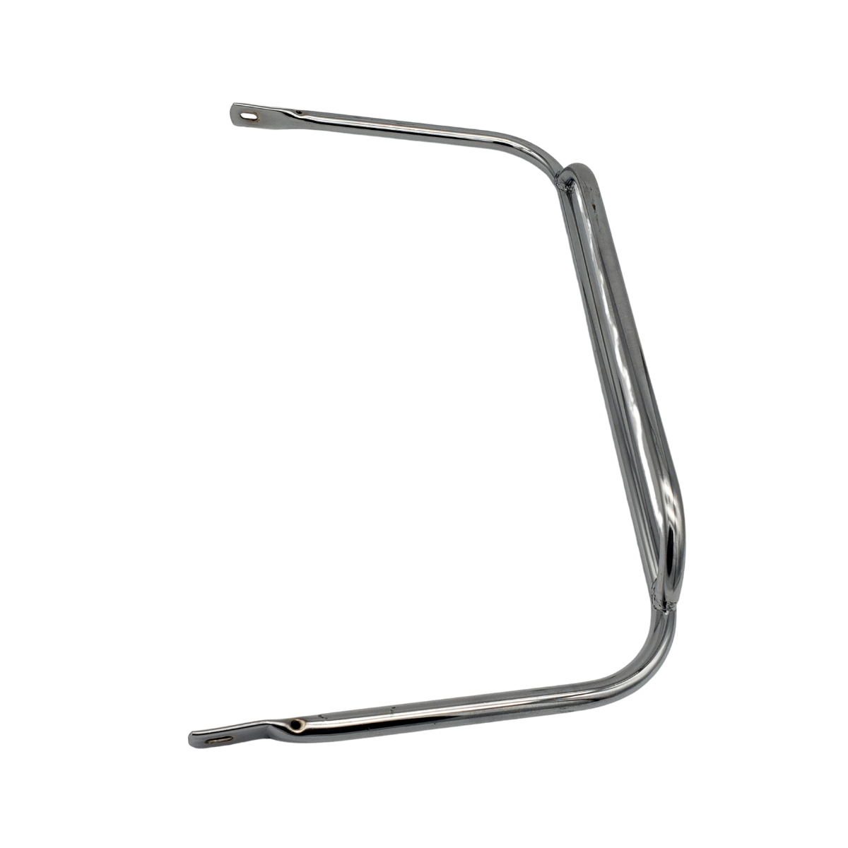 Silver metal wire belt clip with a bent rectangular shape on a white background