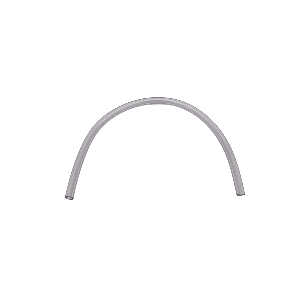 Gray curved cable or tube on a white background