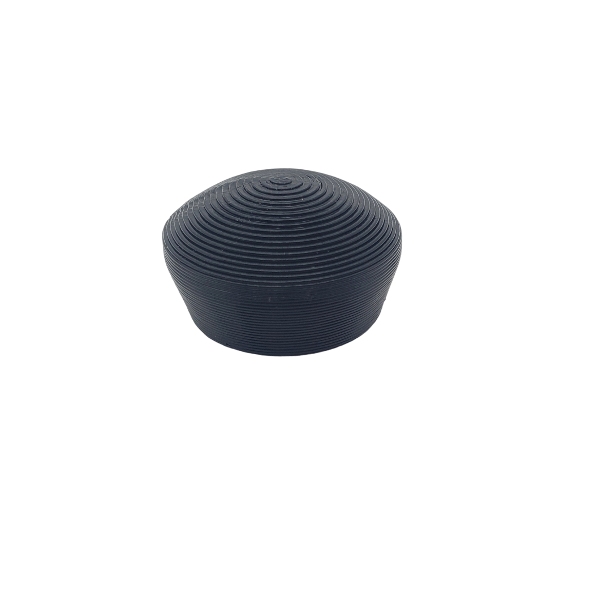 Dark gray ribbed knit beanie on a white background