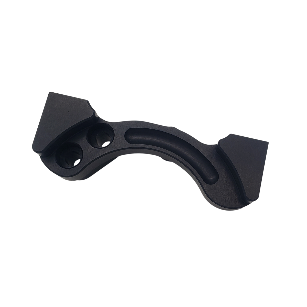 Black ergonomic bike brake lever on a white background