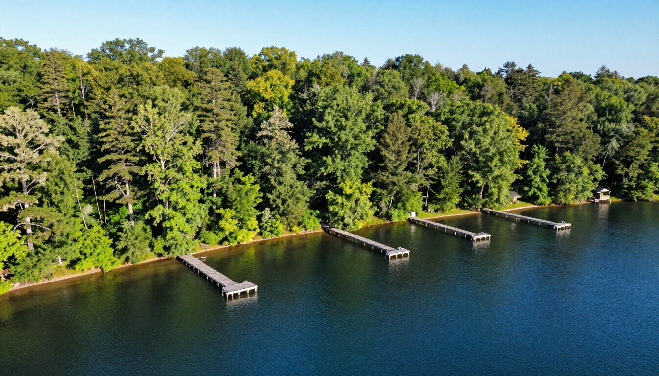 Aerial view of Lake Hartwell waterfront homes and blue water in 2026