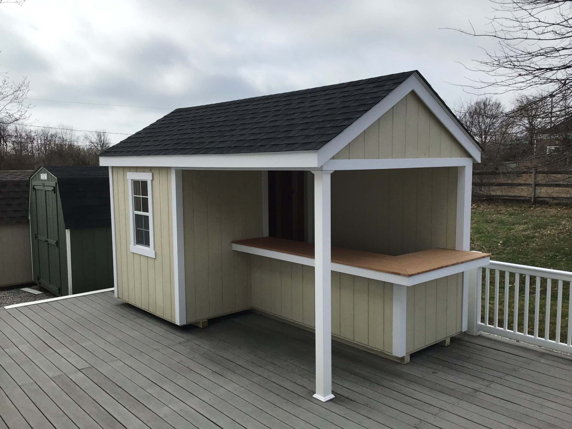 tan pool house