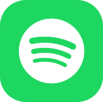 Spotify logo on a green rounded square with a white circle and green sound waves