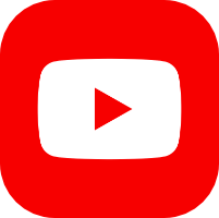 YouTube logo: red rounded square with white play button