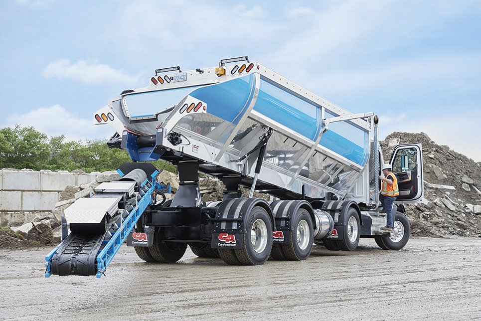 Stone slinger truck