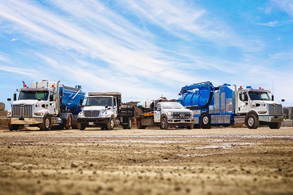 OE Utility Services fleet of vehicles