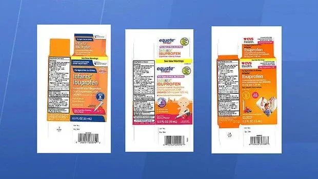 Three product package backs shown side by side on a blue background, with orange and white labels.